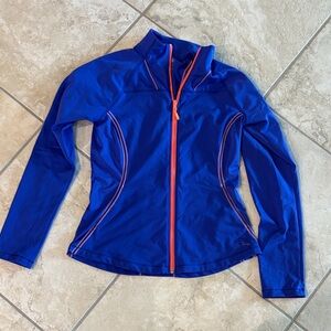 The North Face Women's Vibrant Blue Jacket with Orange Zipper